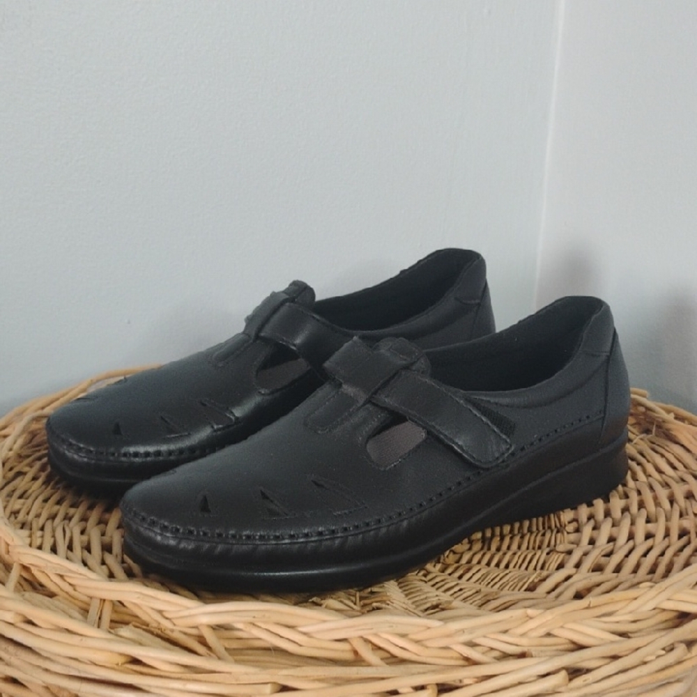 SAS Tripad Comfort Leathe Black Roamer Slip on Loafers Walking Shoes Size 9.5N - Picture 2 of 10